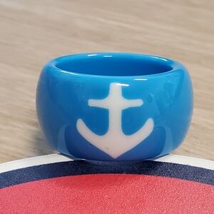 Plastic Blue Anchor Ring size 5 Claire's